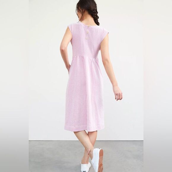 Maeve Everyday Midi Dress | XSmall | Pink + White - Picture 2 of 14